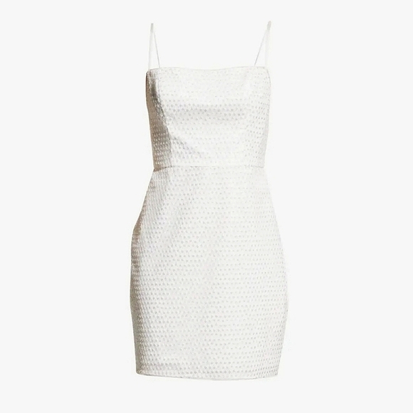NWT! AIDAN MATTOX white sequin square neck sheath Dress white size 6 Brand new! - Picture 9 of 12